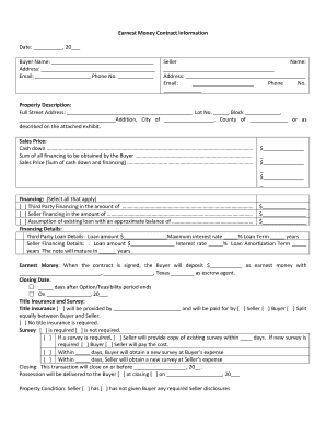 Certificate of promotion template - Earnest Money bContractb