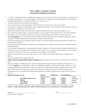 FACILITIES SCHEDULING POLICY - Holy Spirit Catholic Church - holyspiritnc