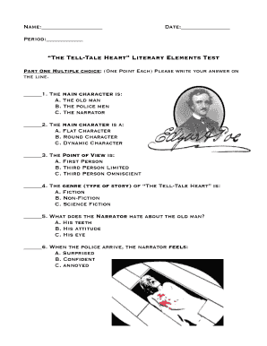 The Tell-Tale Heart Literary Elements Test