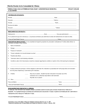 FORMA PARA DAR AUTORIDAD PARA DAR Y ADMINISTRAR MEDICINA