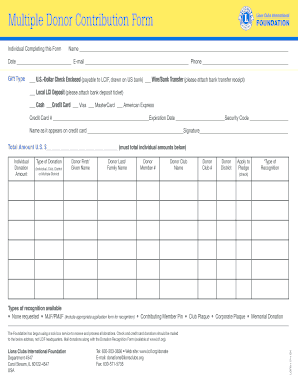 Multiple Donor Contribution Form