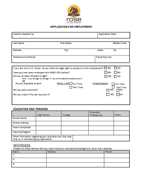 Employment Application Form