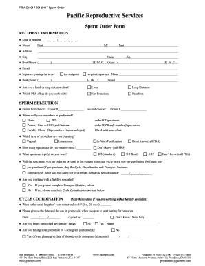 Sperm Order Form