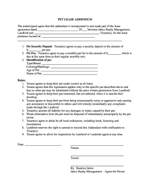 Pet Lease Addendum