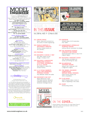 Model Engineer Magazine Subscription Form