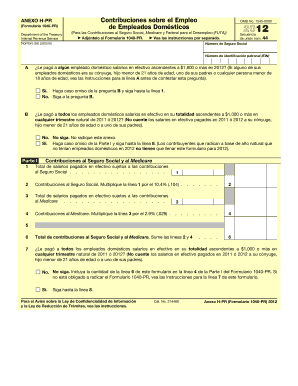 1040 form 2012 - 2012 Schedule H-PR (Form 1040-PR). Household Employment Tax (Puerto Rican version)