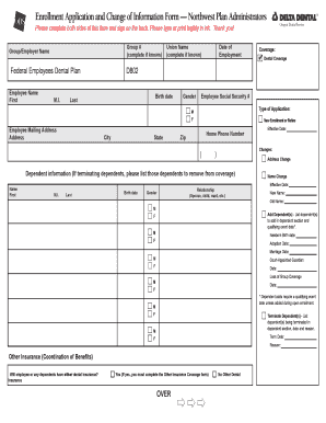 Federal Employees Dental Plan Enrollment Form