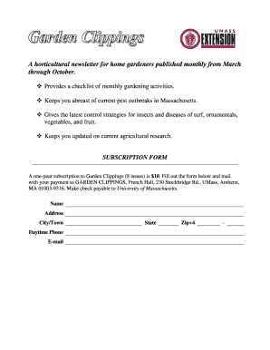 Garden Clippings Subscription Form
