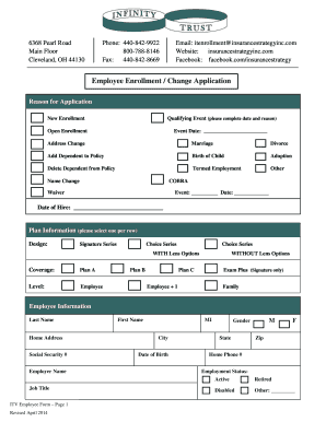 Employee Enrollment Change Application