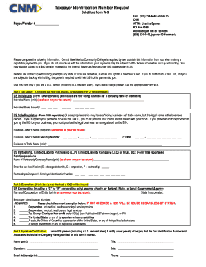 Substitute Form W-9