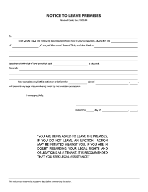 Notice to Leave Premises