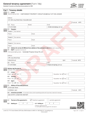 General Tenancy Agreement Form 18a