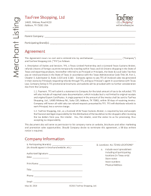 Texas Retailer Registration Agreement