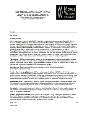 Texas Comprehensive Disclosure Form