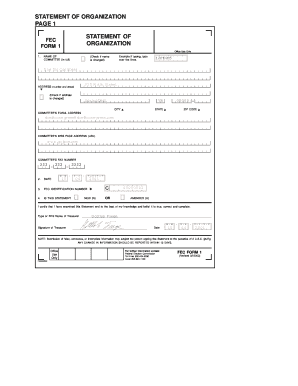 FEC Form 1 Statement of Organization
