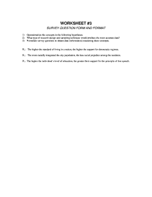 Survey Question Form and Format