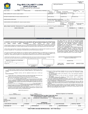 Pag-IBIG Calamity Loan Application