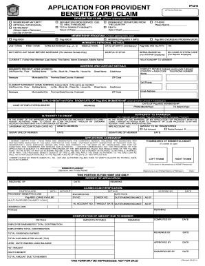 Pag-IBIG Provident Benefits Claim Form
