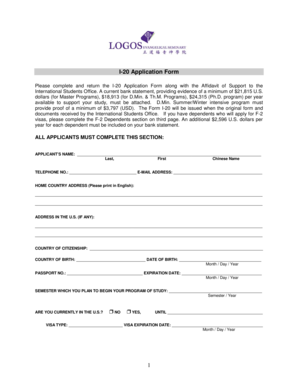I-20 Application Form