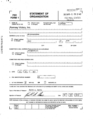 FEC Form 1 Statement of Organization