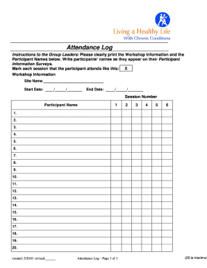 Workshop Attendance Log