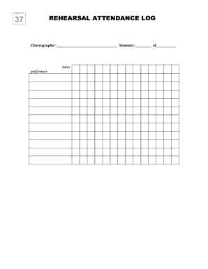 Performance Attendance Log Form