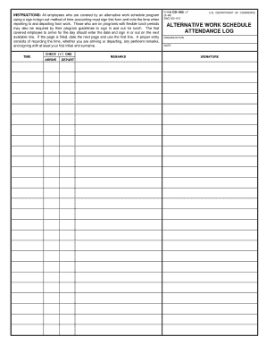 Alternative Work Schedule Attendance Log