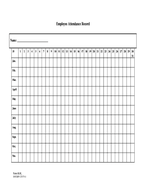Employee Attendance Record Form