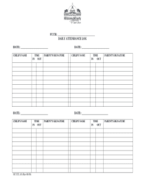 Daily Attendance Log Form