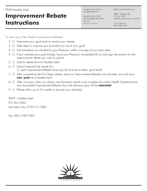 Healthy Utah Improvement Rebate Form