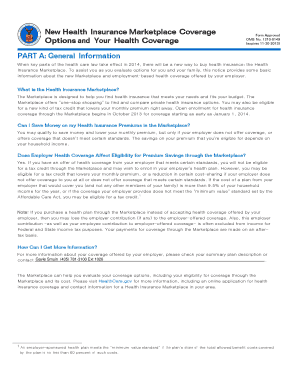 Health Insurance Marketplace Coverage Options Notice