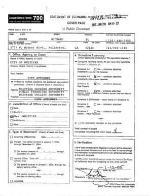 California Form 700 Statement of Economic Interests