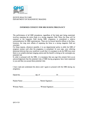 Informed Consent for MRI During Pregnancy