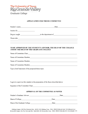 Thesis Committee Application Form