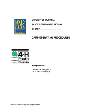 4H Camp Safety Guidebook Working Copy