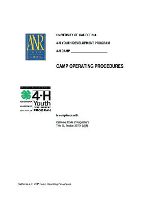 Daily report sample - 4H Camp Safety Guidebook Working Copy