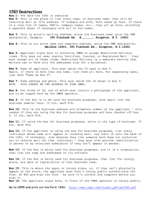 USPS Form 1583 Mailbox Rental Agreement