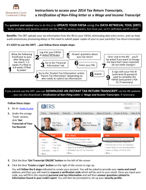 2014 Tax Return Transcript Request