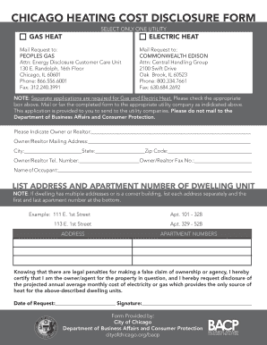 Chicago Heating Cost Disclosure Form