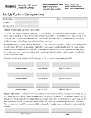 Multiple Positions Disclosure Form