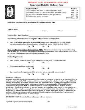 Employment Eligibility Disclosure Form