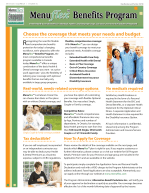 Menuflex Health & Dental Benefits Application