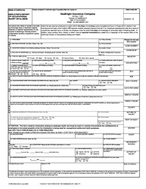 California Employer's Report of Occupational Injury or Illness