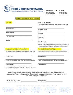 New Account Form