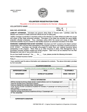 Arizona Volunteer Registration Form
