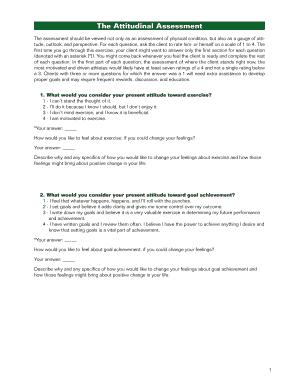 Attitudinal Assessment Form