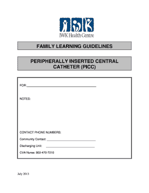 Family Learning Guidelines for PICC Lines