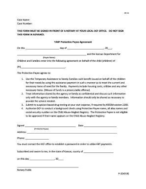 TANF Protective Payee Agreement