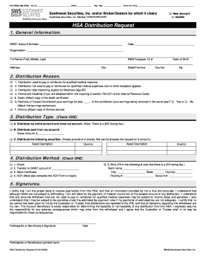 HSA Distribution Request Form
