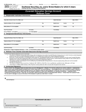 Coverdell Education Savings Account Rollover Form